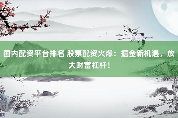 国内配资平台排名 股票配资火爆：掘金新机遇，放大财富杠杆！