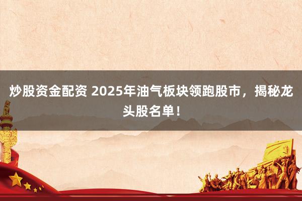 炒股资金配资 2025年油气板块领跑股市，揭秘龙头股名单！