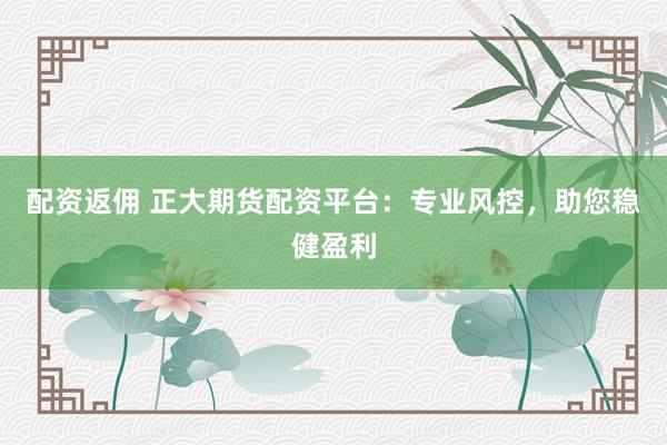 配资返佣 正大期货配资平台：专业风控，助您稳健盈利