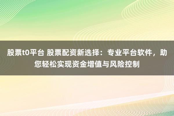 股票t0平台 股票配资新选择：专业平台软件，助您轻松实现资金增值与风险控制