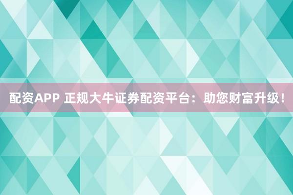 配资APP 正规大牛证券配资平台：助您财富升级！